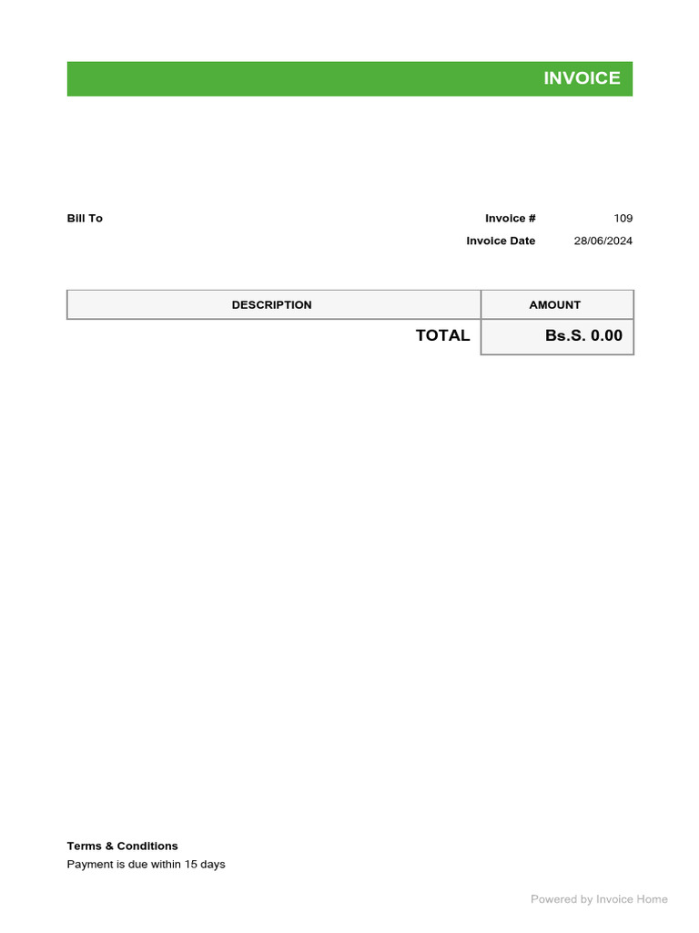 Invoice: Total Bs.S. 0.00 | PDF