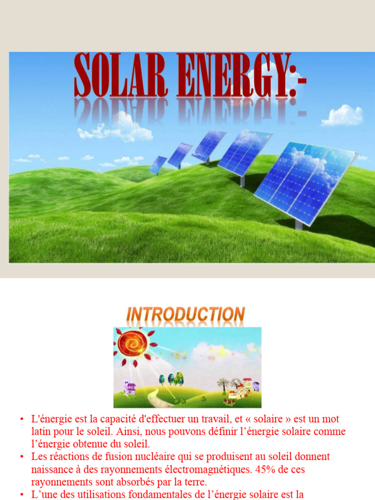 Avantages et applications de l'énergie solaire | PDF | Énergie solaire ...