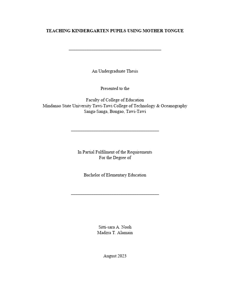 Thesis Final Edited Version | PDF | Second Language | Teachers