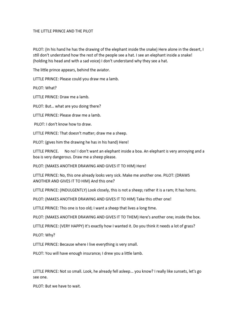 The Little Prince: A Script Excerpt | PDF | Exploration | The Little Prince