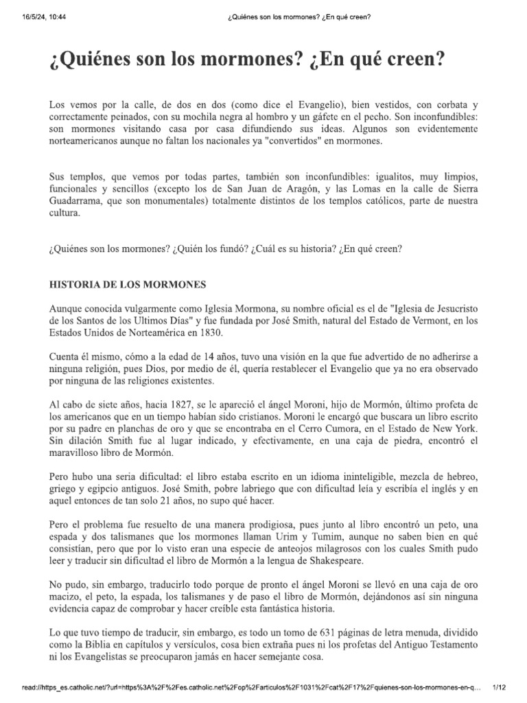 En Que Creen Los Mormones | PDF