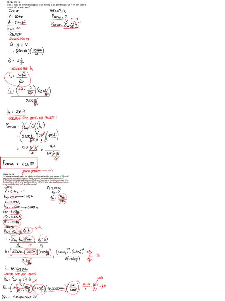 Fans and blowers sample problem pdf