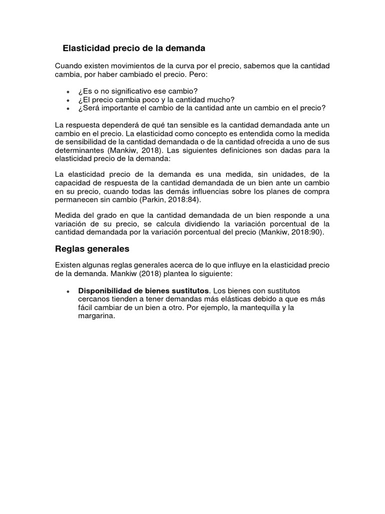 Elasticidad Precio de la Demanda Explicada | PDF | Elasticidad ...