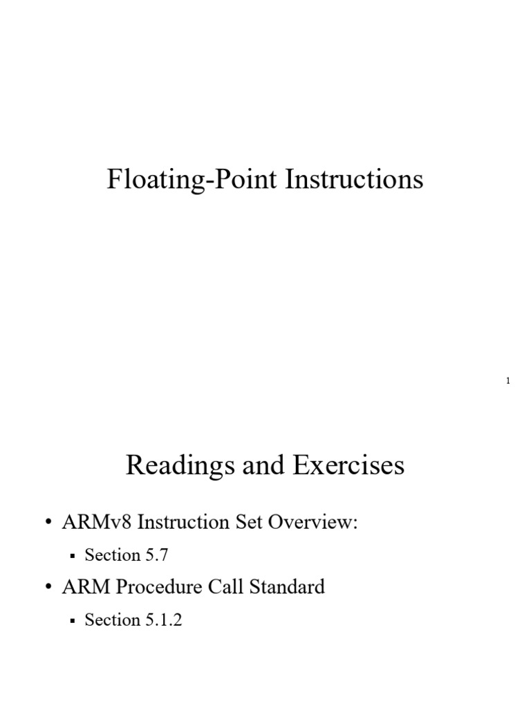 12 - Floating Point Instructions | PDF | 64 Bit Computing | Computer ...