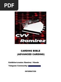 Advanced Carding. CvvRamirez
