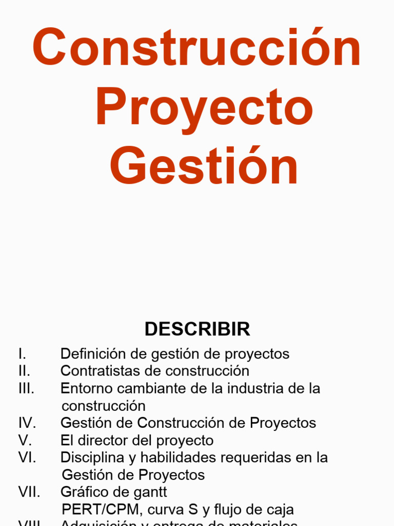 Gestión de Proyectos de Construcción | PDF | Gestión de proyectos ...