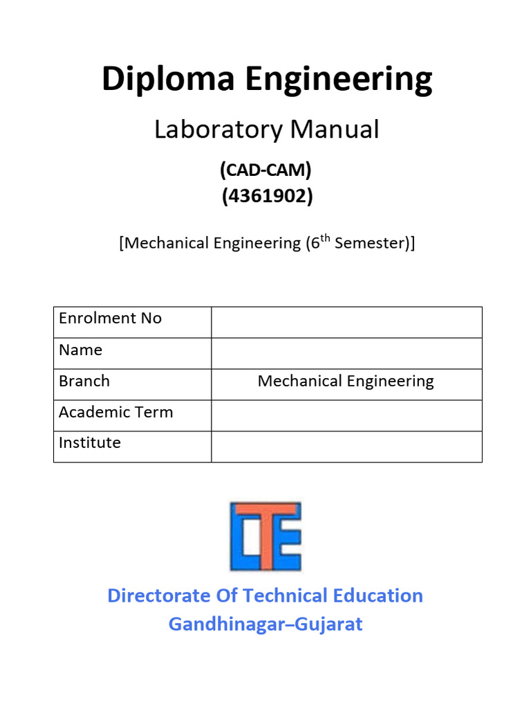 CAD-CAM Laboratory Manual (4361902) | PDF | Engineering | 3 D Computer ...
