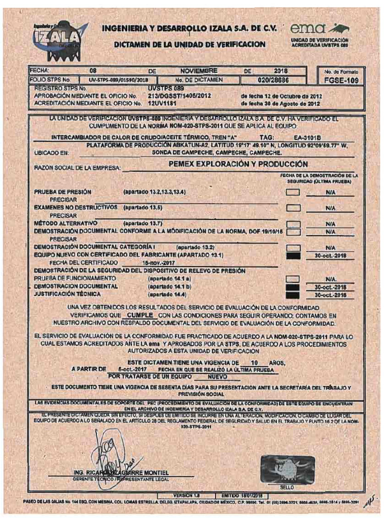 Ea-3101b - Dictamen STPS de RSP | PDF