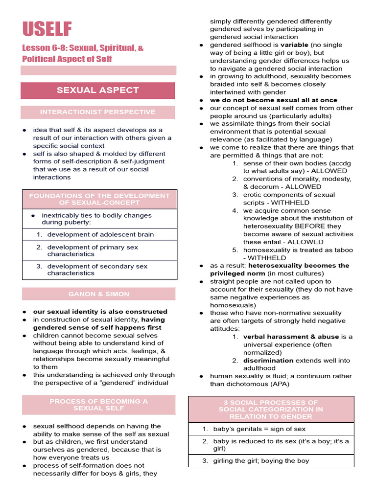 USELF - Lesson 6-8 | PDF | Soul | Existentialism