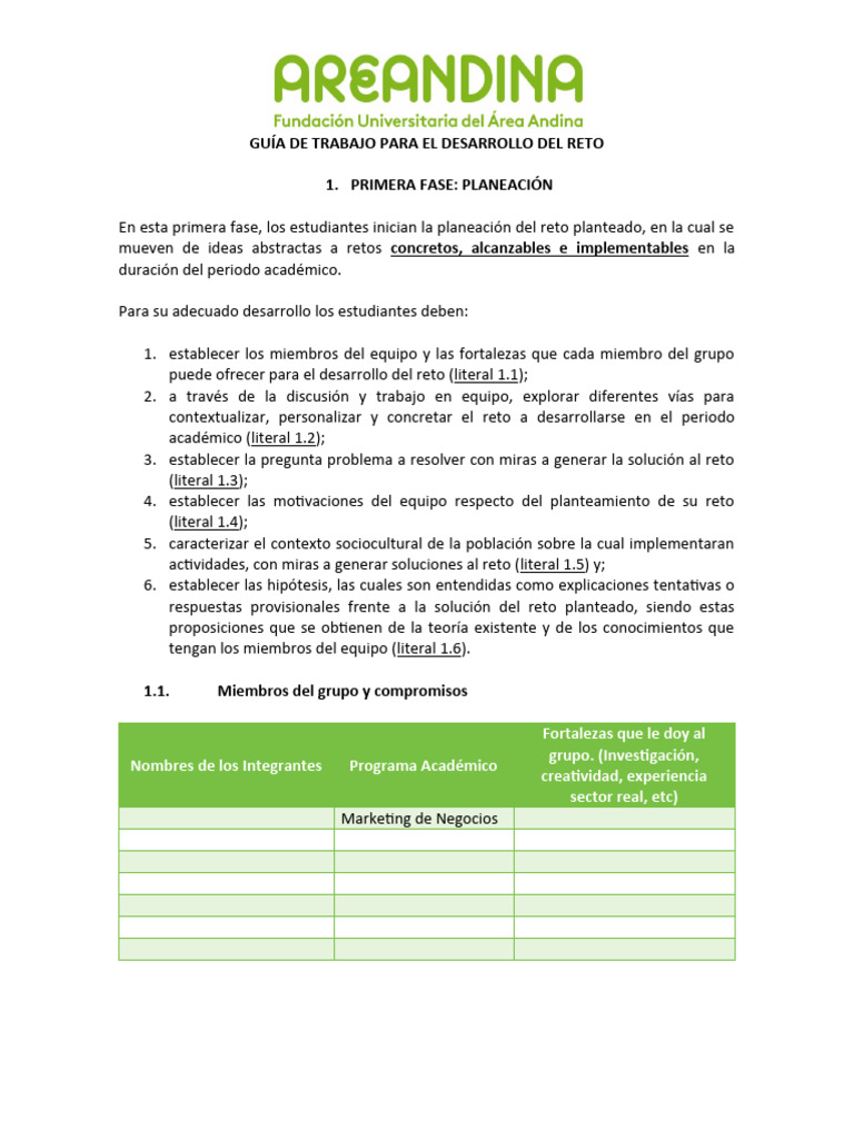 Formato Reto Diseño Y Gestión De Productos 1 Pdf Diseño Marketing