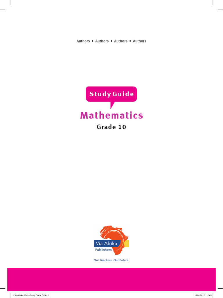 Mathematics Gr10 Study Guides | PDF