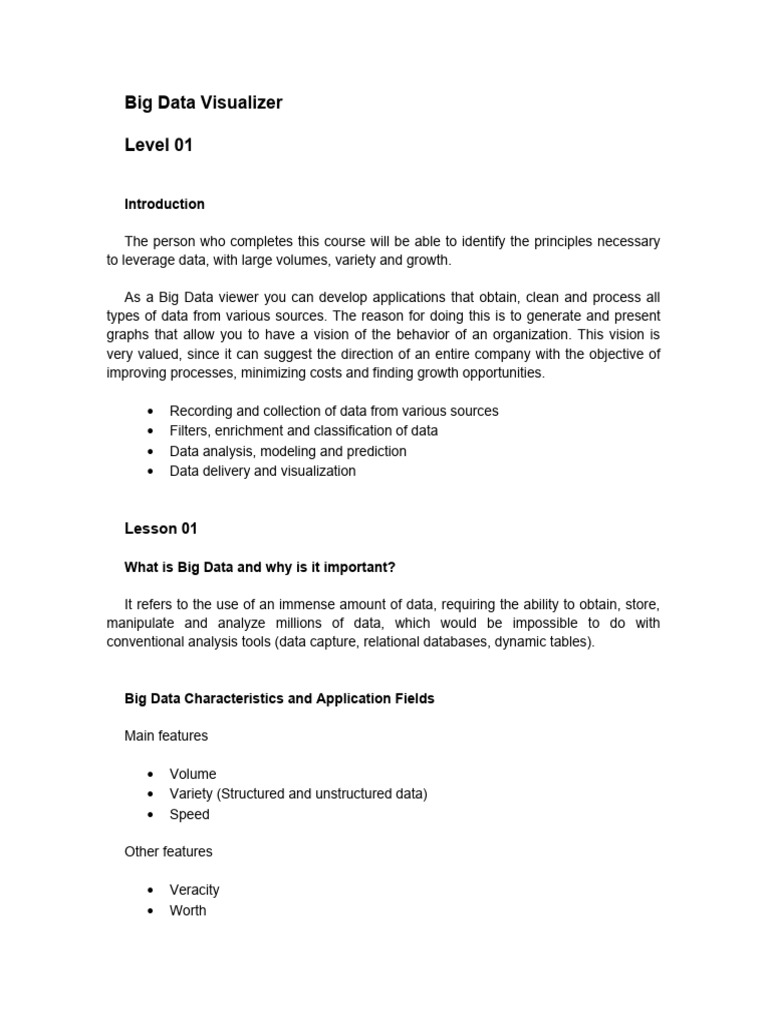 Big Data Visualizer Course Notes Download Free Pdf Big Data No Sql