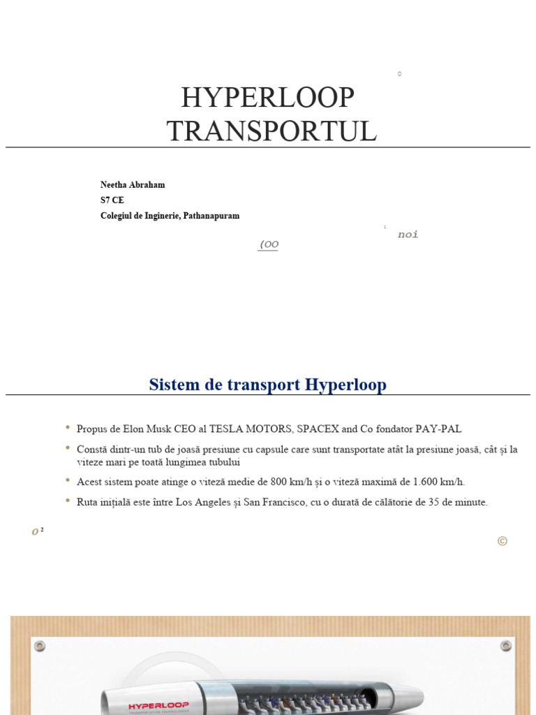 Diapozitiv de Transport Hyperloop | PDF