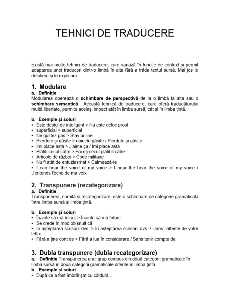 Tehnici de Traducere | PDF