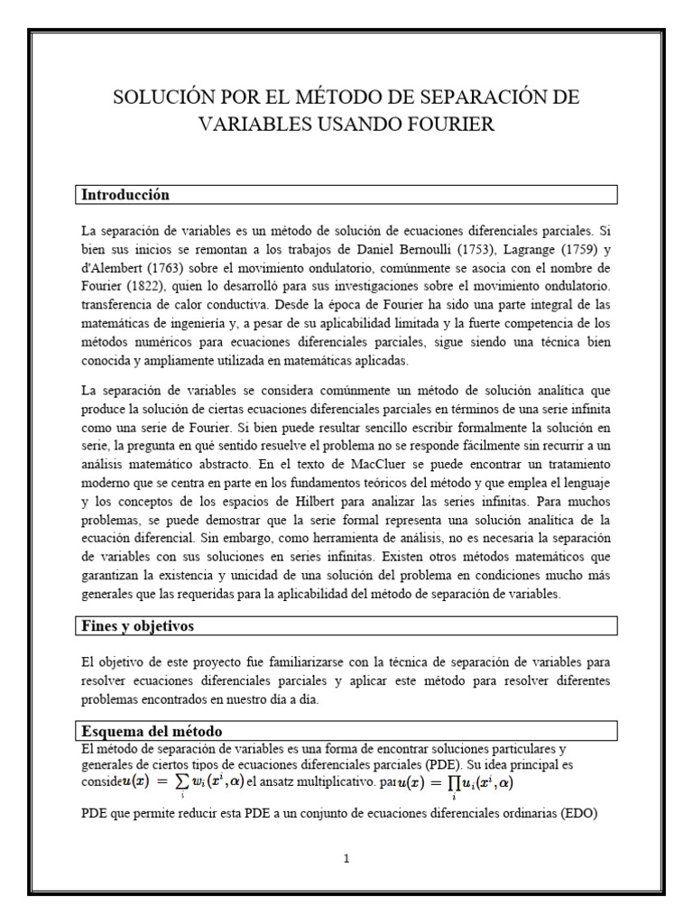 Método de Separación de Variables en PDEs | PDF | Ecuaciones