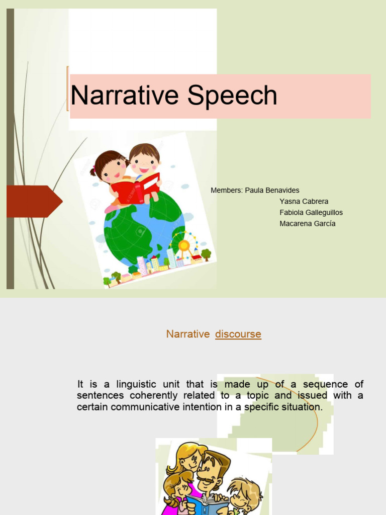 Final PPT Narrative Speech | PDF | Reading Comprehension | Narrative