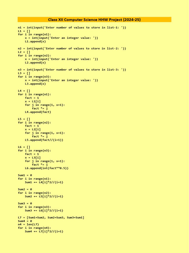 Class XII Computer Science Project 2024 | PDF | Computer Programming ...