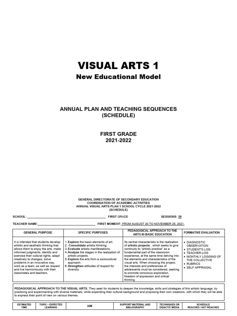 Visual Arts Es 1 Pdf Pedagogy The Arts