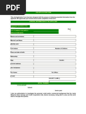 Job Application Form