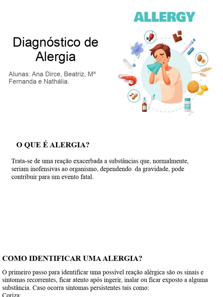 Diagnóstico E Tratamento De Alergias Pdf Alergia Medicina Clínica