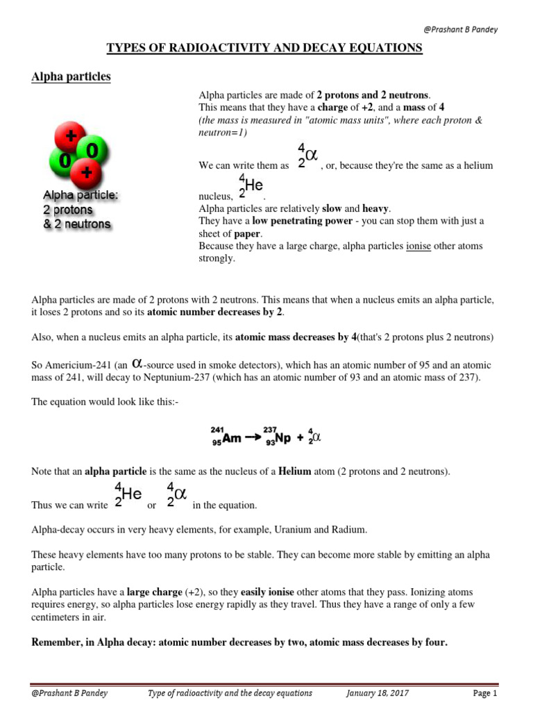 Types of Radioactivity and Decay Equations | PDF | Gamma Ray ...