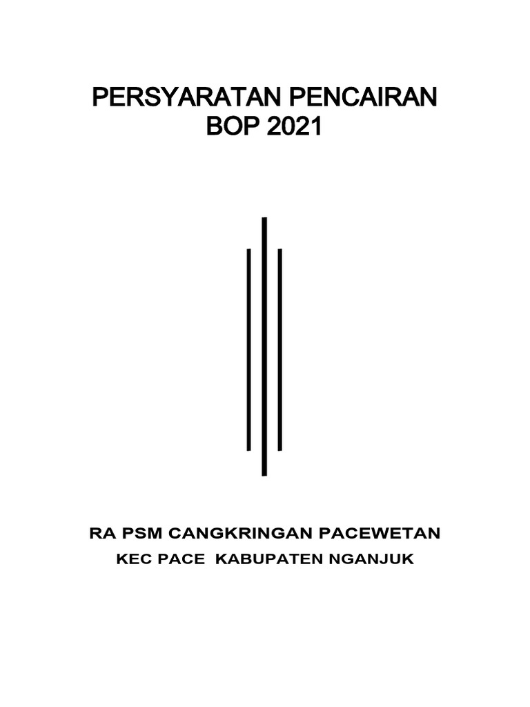 Persyaratan Pencairan BOP 2021 | PDF