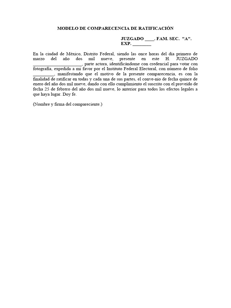 Modelo de Comparecencia Judicial | PDF | Política | Ciencias sociales