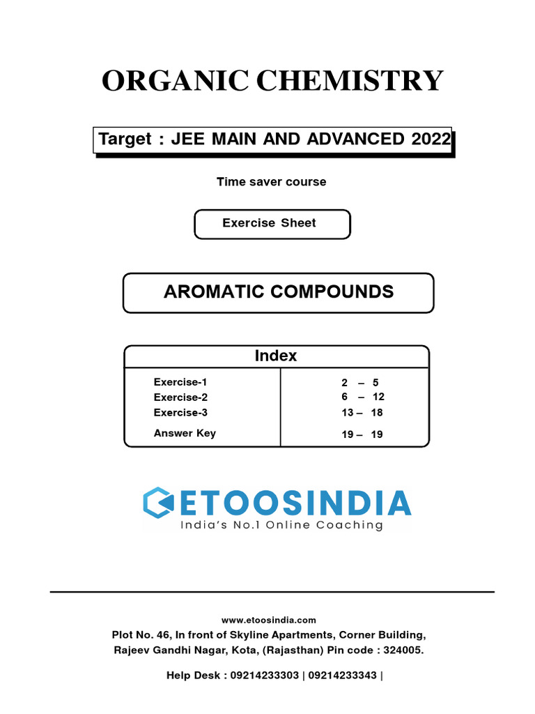Aromatic Compounds - JEE TSC - EX Sheet PDF | PDF | Benzene | Acid