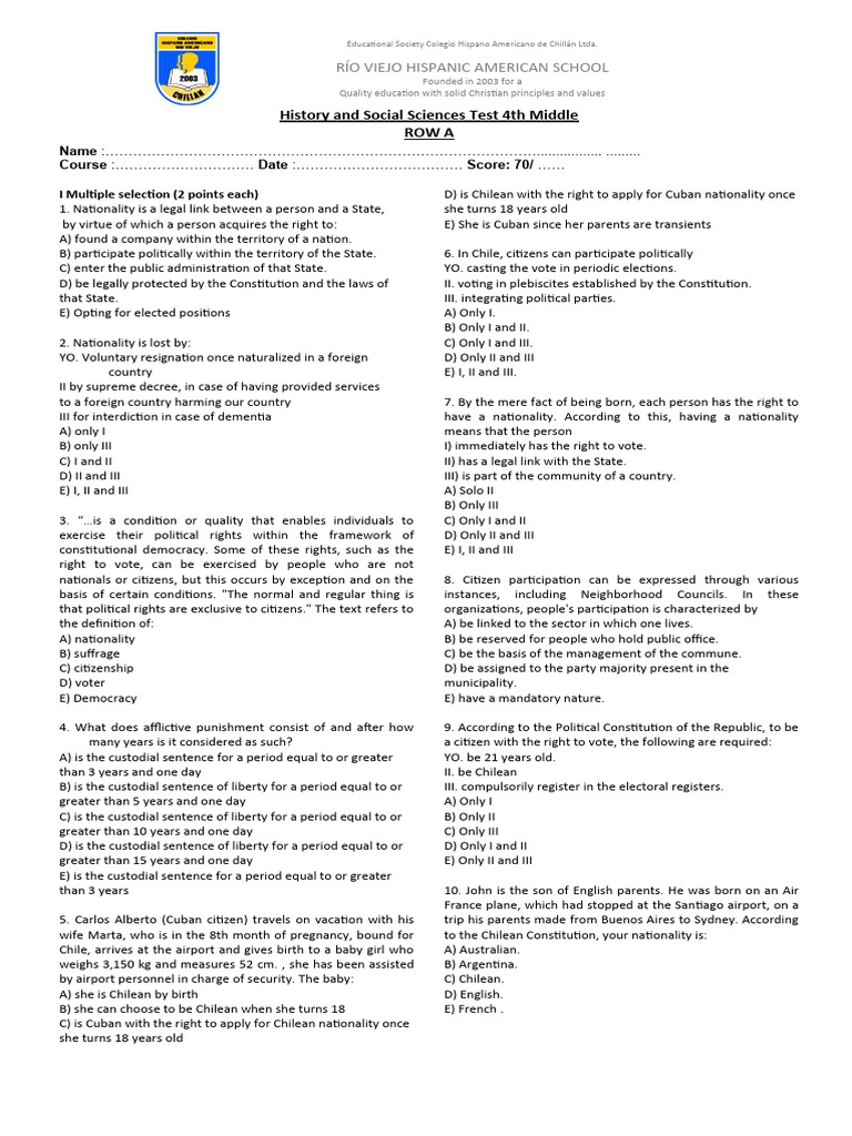Citizenship Test Sentence Examples