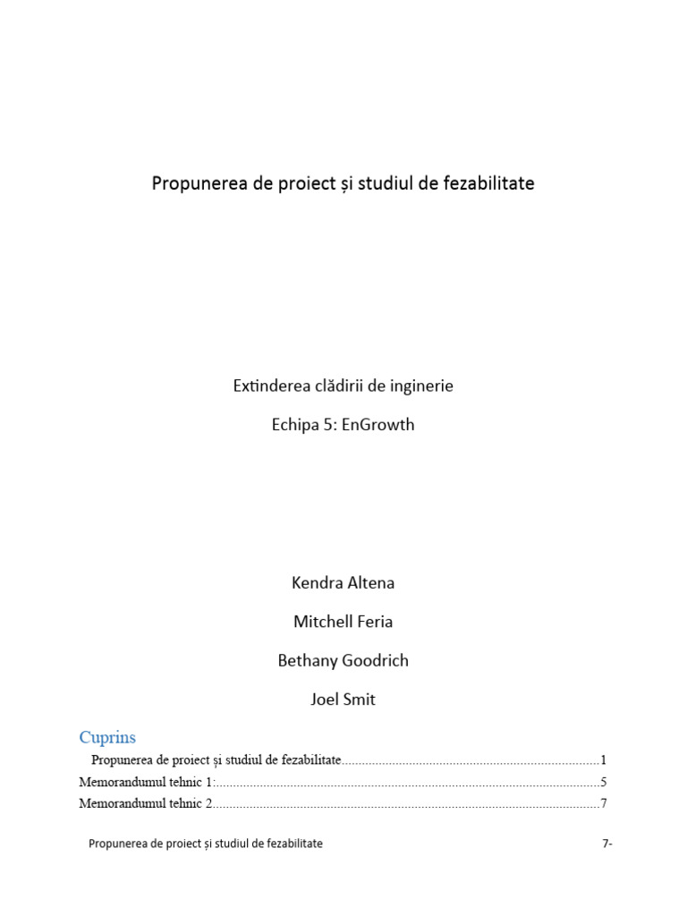Propunerea de Proiect Și Studiul de Fezabilitate | PDF
