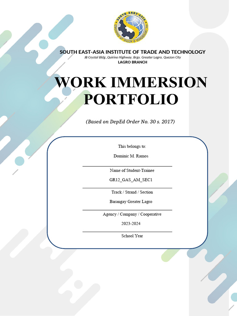 Domengwork Immersion Portfolio FORMAT 1 | PDF | Job Interview | Leadership