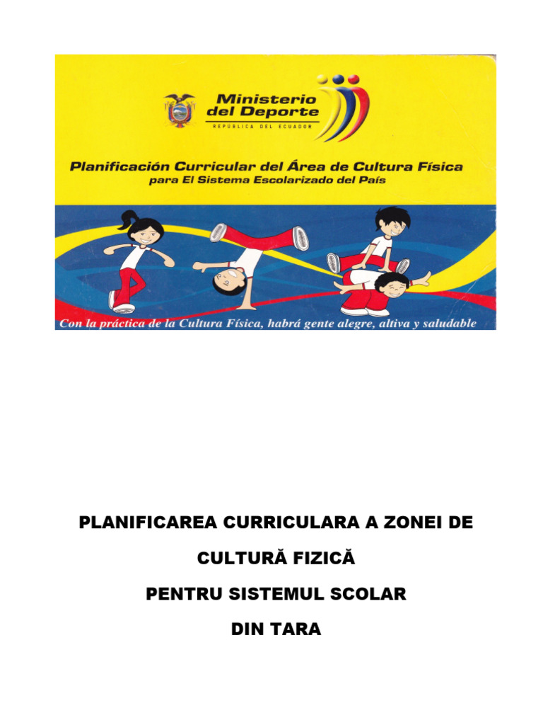 Planificarea Curriculară A Zonei de Cultură Fizică | PDF