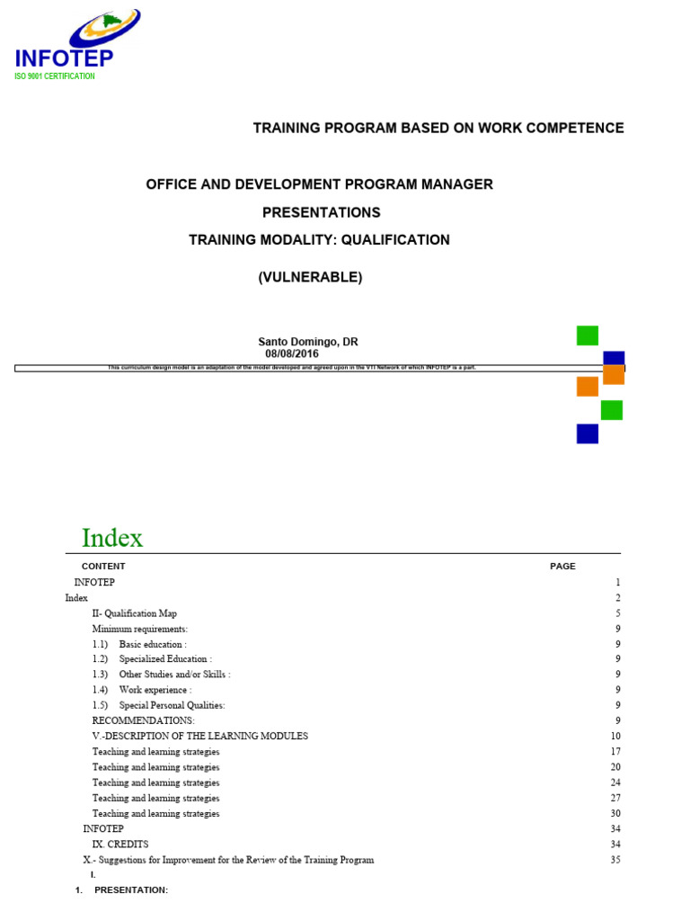 ISO 9001 Office Program Training Guide | PDF | Spreadsheet | Operating ...