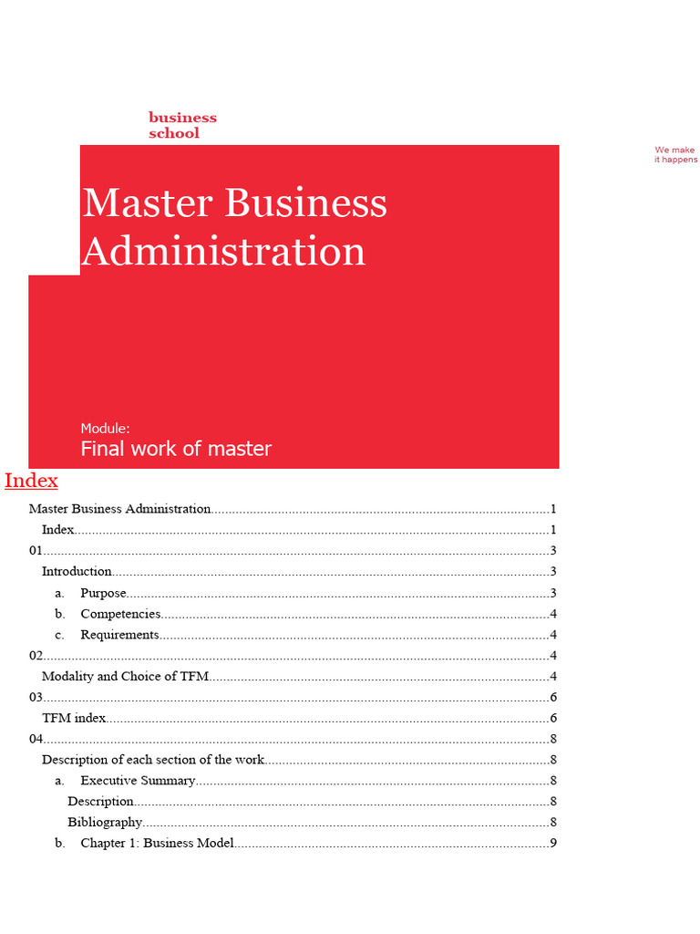 MBA Final Project Guide and Structure | PDF | Marketing | Strategic ...