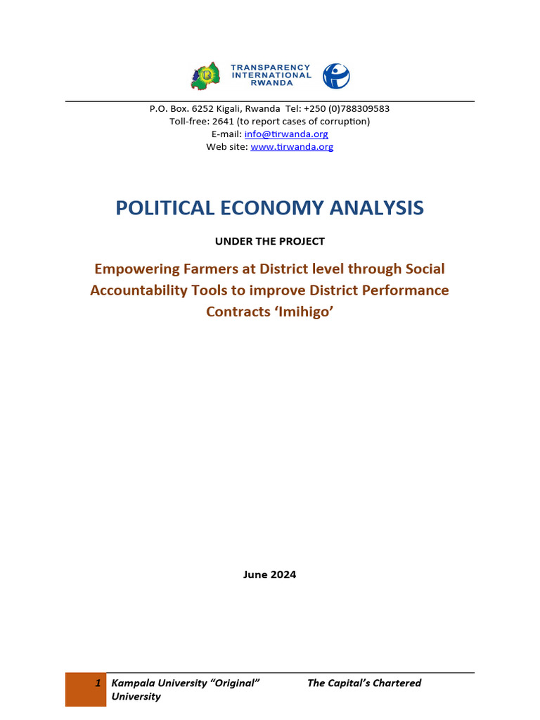 Political Economy Analysis of Rwandan Agriculture | PDF | Agriculture ...