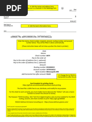 Check Printing Template