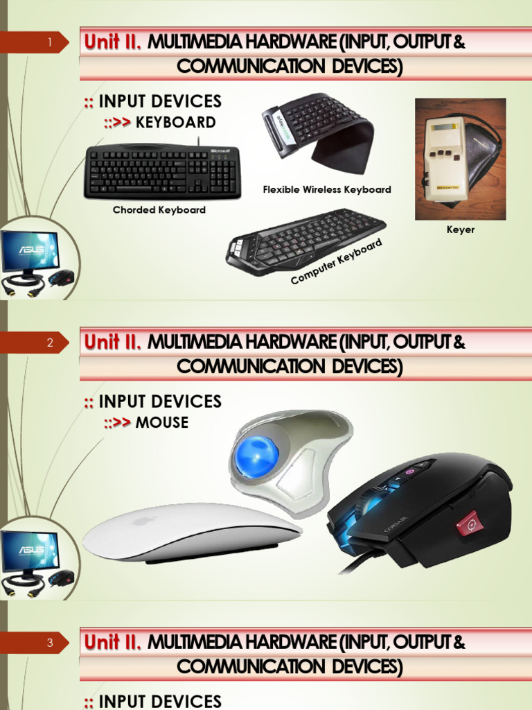 3.1 Multimedia Hardware Input Devices Output Devices Communication ...