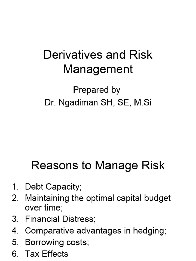 Derivatives and Risk Management | PDF | Futures Contract | Option (Finance)