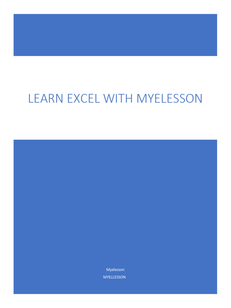 Learn Excelwith Myelessonebook | PDF | Microsoft Excel | Computing