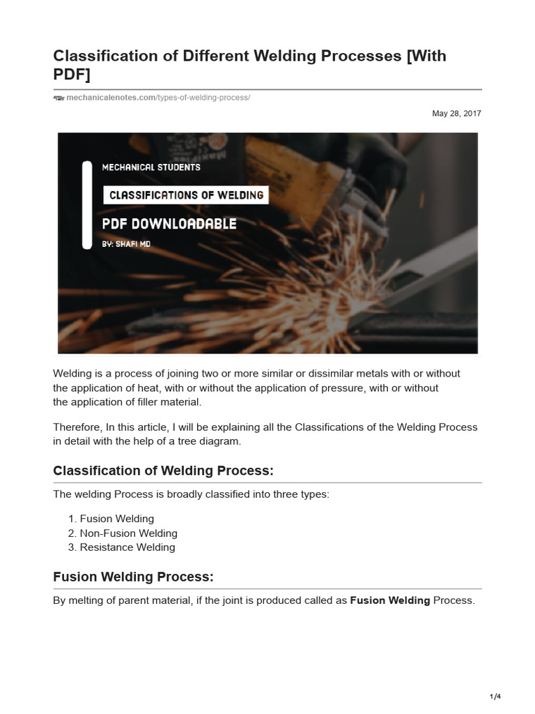 Types of Welding Processes Explained | PDF | Construction | Welding