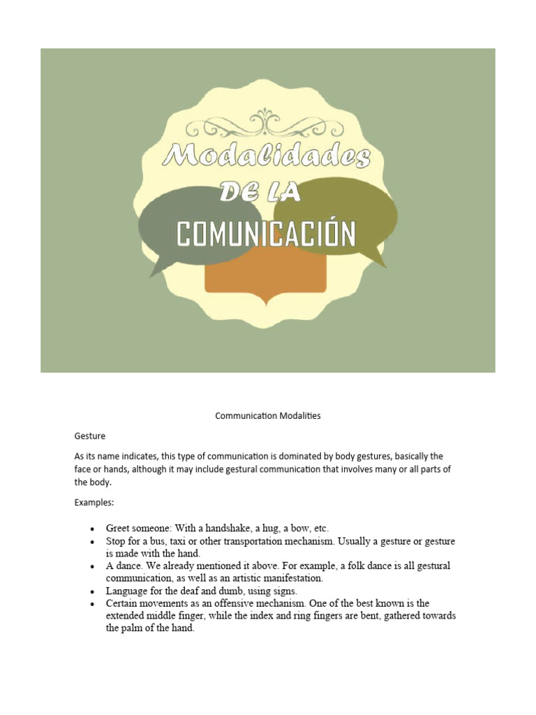 Communication modalities pdf communication gesture