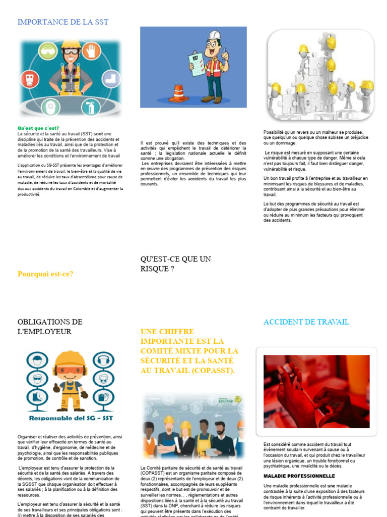 Importance de la SST au Travail | PDF | Santé et sécurité au travail ...