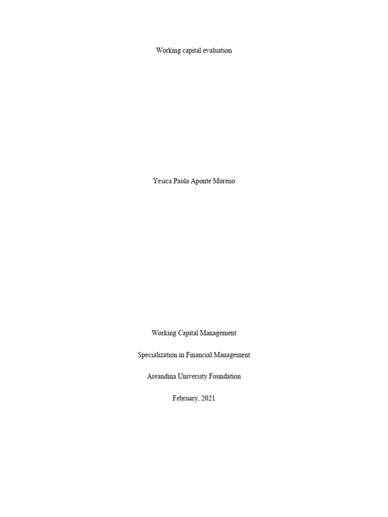 Activate evaluative axis 1 working capital management pdf