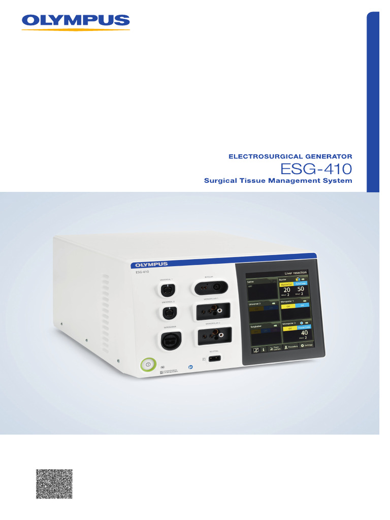 BROSUR OLYMPUS Electrosurgical Generator ESG410 AKL 21603221118 PDF