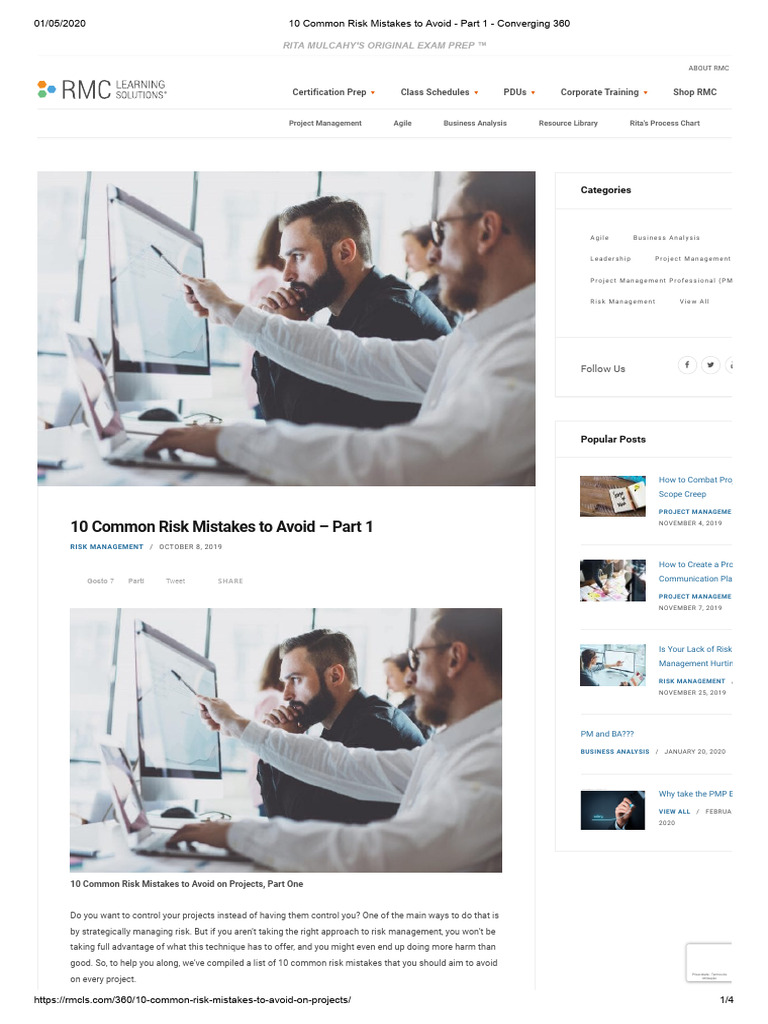 10 Common Risk Mistakes To Avoid - Part 1 - Converging 360 | PDF | Risk ...