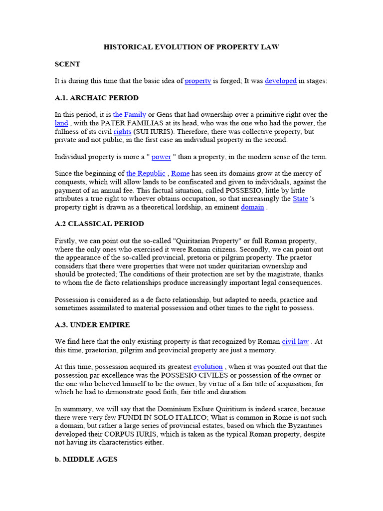 Evolution of Property Law Through History | PDF | Property | Ownership