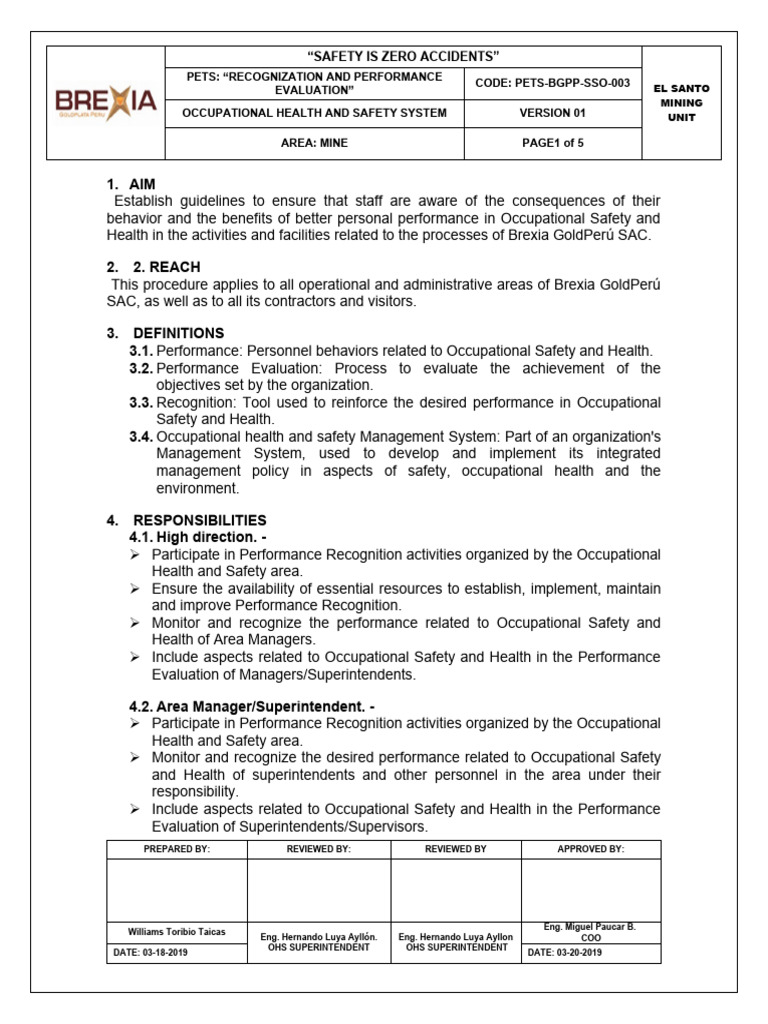 Occupational Safety Performance Evaluation | PDF | Occupational Safety ...