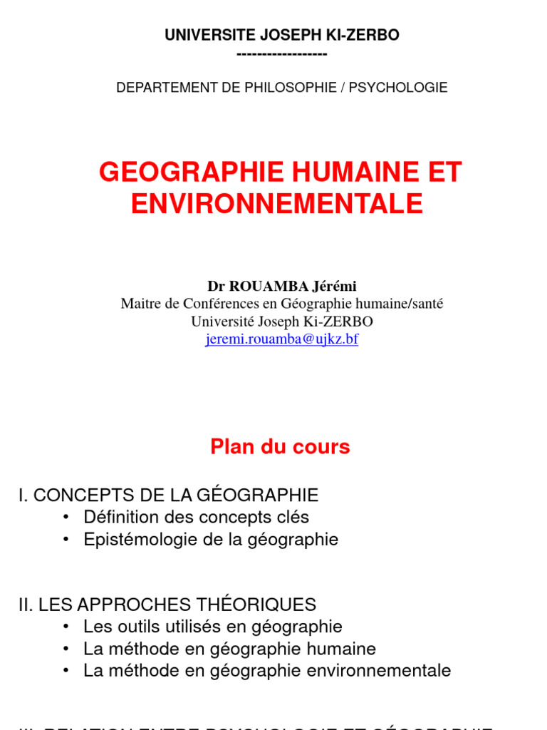 Introduction à la géographie humaine | PDF | Géographie | Système d ...