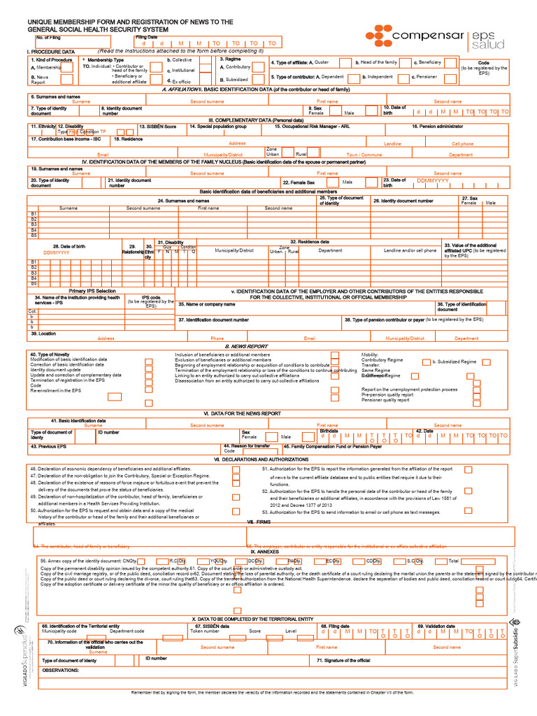 COMPENSATE Form | PDF | Identity Document