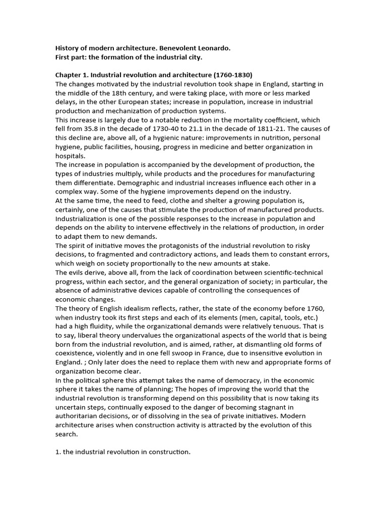 History of Modern Architecture Benevolo | PDF | Industrial Revolution ...